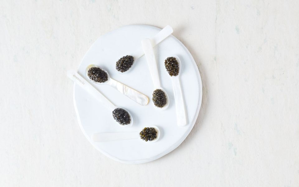How to Host with Caviar and Zero Cooking with caviar on pearl spoons